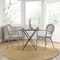 Merrick Lane Mael Stacking Thonet Bistro Style Chair with Arms, Textilene Seat, and Bamboo Finished Metal Frame for Indoor/Outdoor Use